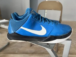 Vintage Nike Zoom Kobe 5 V Hyper Blue White Sz. 9.5 Miles Davis 386429-400 - Picture 1 of 10
