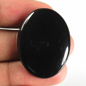 26x15x4 mm Natural Black Onyx Cabochon Lot 05 Pcs Calibrated Loose Gemstones - Picture 1 of 1
