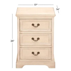 Litton Lane Cabinet 25.38" H X 17.19" W, Rectangle Wood Material 3 Drawer, Beige - Picture 1 of 7