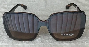 TAHARI Women's OVERSIZED Glam Sunglasses Brown Tortoise/Brown TH815 TS (NWT) - Picture 1 of 9
