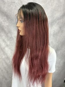 Full Lace wigs Glue-less 20 Inch Ombre Human Hair Wavy Brazilian Hair