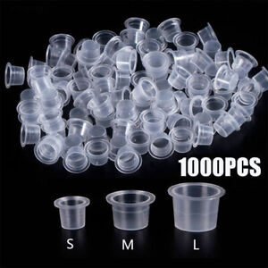 100,200,300,400,500,1000 pcs Ink Caps Plastic Cups Tattoo Supplies(#9, #12, #15)