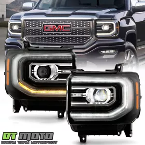 For 2016-2018 GMC Sierra 1500 Full LED Projector Headlights Headlamps Left+Right - Picture 1 of 10
