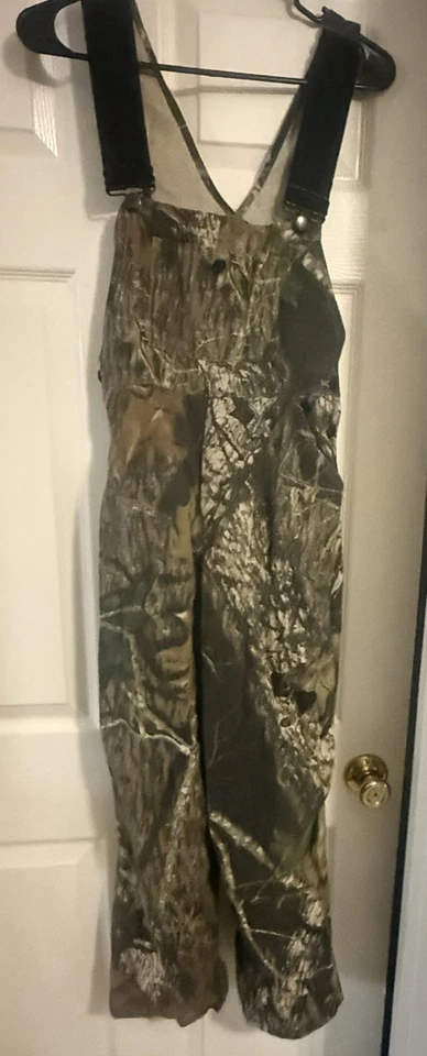 VTG Jerzees Outdoors Overalls Mens LG Insulation Camo Mossy Oak Forest Hunting - Image 1 of 2