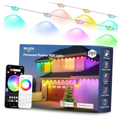 Luces exteriores permanentes RGB Smart IC 200 FT/100 LED decoración IP68 RGBIC-200 FT Foto 1 de 4