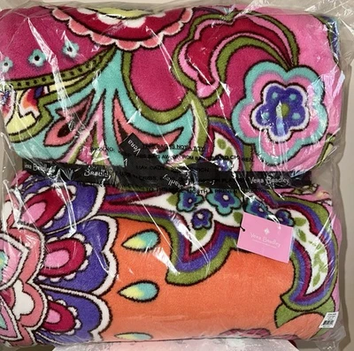 Manta VERA BRADLEY XL EDICIÓN LIMITADA 94 x 66 ROSA REMOLINOS NUEVA CON ETIQUETAS #14811-179 RARA Foto 1 de 4