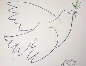 Pablo Picasso Dove of peace / Colombe bleue / Blaue Taube - limited - Picture 1 of 5