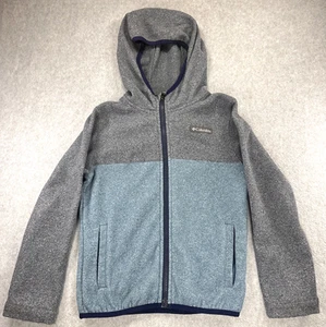 Columbia Hoodie blau & grau durchgehender Reißverschluss 2 Taschen Fleece Unisex Jugend Small (7-8) - Bild 1 von 13