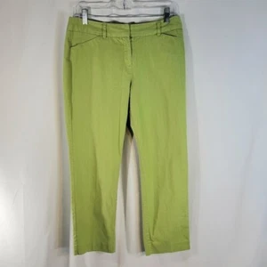 Larry Levine Green Straight Leg Capri Pants Size 10 - Picture 1 of 7