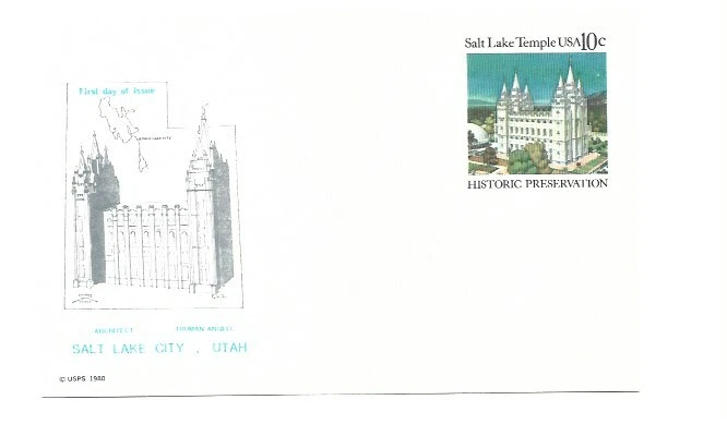 UX83 10c Mormon, Salt Lake Temple, Mint with the Colonial cachet - Image 1 of 1
