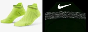 Nike Spark Lightweight No Show Vent Reflective Black Volt White Running Socks - Picture 1 of 8