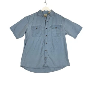 Red Head Brand Co. Men’s Button-Up ShirtLarge Blue-Gray Short Sleeve 100%Cotton - Picture 1 of 9