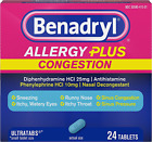 Benadryl Allergy plus Congestion Ultratabs with Diphenhydramine Hcl Antihistamin