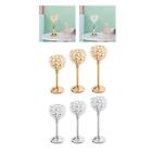 Gold Crystal Tea Candle Holder Centerpieces, Votive Candle Stand Holder for