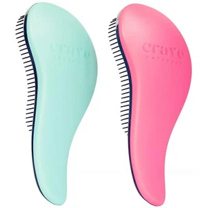 Cepillos de cabello desenredados Crave Naturals Glide Thru para adultos y niños- paquete de 2 - Imagen 1 de 7