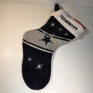 Calza di Natale Dallas Cowboys 16" logo NFL Starburst fiocchi di neve nuova - Foto 1 di 2