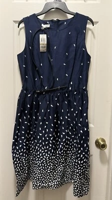 Charter Club Blue Note Intrepid Blue Dress size 12 cotton blend Foto 1 de 4