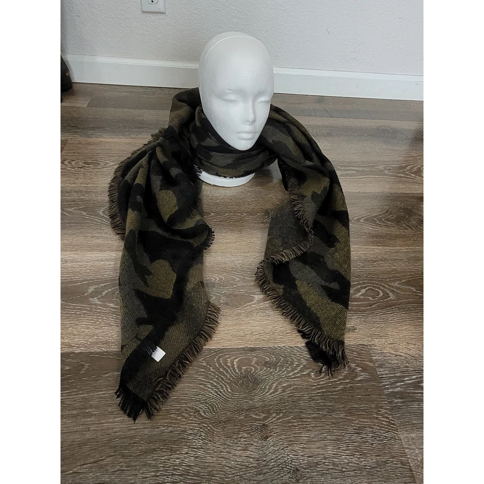 Bufanda camuflada Anthropologie verde suave marrón de gran tamaño talla única #9 Foto 1 de 4