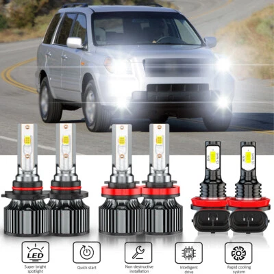 Kit de 6 faros antiniebla LED de haz alto bajo para Honda Pilot 2006-2018 Foto 1 de 4