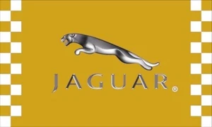 Jaguar Carreras a Cuadros 3x5 Pies Bandera Coche Carreras Show Garaje Pared Taller - Imagen 1 de 2