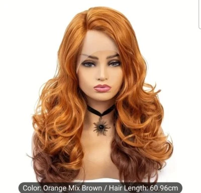 Elegante peluca sintética de encaje de onda rizada frontal para mujer peluca Foto 1 de 4
