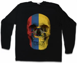 CLASSIC ECUADOR SKULL FLAG LANGARM T-SHIRT Banner - Picture 1 of 1