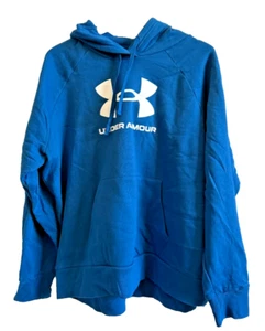 Under Armour NWT Womens 2XL BLUE Rival Fleece Big Logo Hoodie LIGHTWEIGHT - Picture 1 of 13