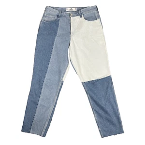 Hollister Jeans Women 11R (30x27) Curvy High Rise Mom Jean Patchwork Blue Denim - Picture 1 of 8