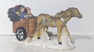 Victorian Village Carriage One Horse Open Sleigh Christmas Decor - Picture 1 of 8