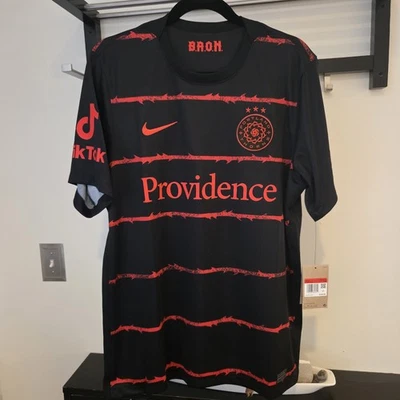 Camiseta de fútbol Nike Portland Thorns FC MLS auténtica vaporknit CD2449-011 pequeña para mujer Foto 1 de 4