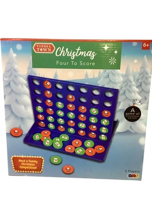 TINSEL TOWN Christmas Four To Score Connect Game 2 Players Holiday Fun TH - Image 1 of 3