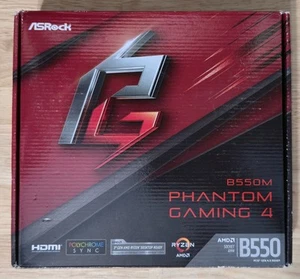 Asrock B550M Phantom Gaming 4 PCIe 4.0 AMD AM4 mATX Motherboard - Picture 1 of 5