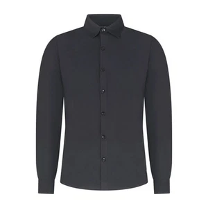 Unity - Men's Black Technical Fabric Shirt with Rubber Logo Patch - Picture 1 of 1