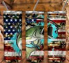 Fishing American Flag Custom 20oz Skinny Tumbler