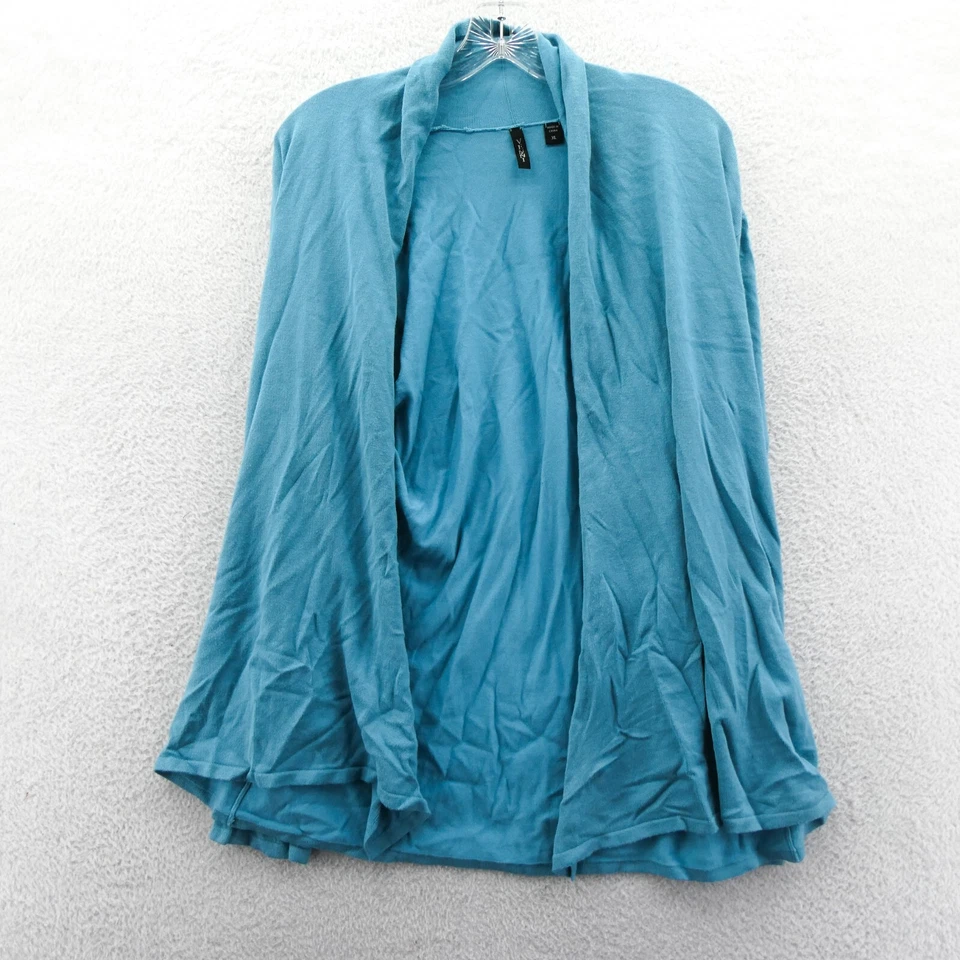 Venini Cardigan Sweater XL Womens Open Front Cape Long Sleeve Knit Blue Lounge - Image 1 of 4