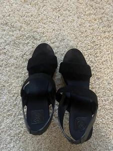 Tory Butch Black Platform Sandals Size 9.5 - Picture 1 of 6