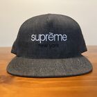Vintage Supreme Classic Logo 6 Panel Adjustable Denim Hat Cap Fw 2013 Unworn