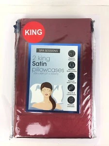 Neu Spa Sessions 2 King/Groß Satin Kissenbezüge 20" x 40" rot burgund - Bild 1 von 4