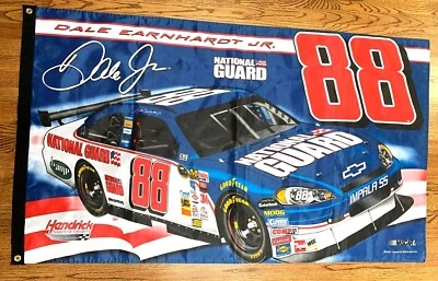 Dale Earnhardt Jr. #88 2007 Guardia Nacional Nylon Banner Azul 2 Caras 60" x 36" Foto 1 de 4