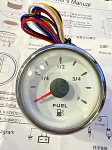 Boat Fuel Gauge 52mm - White / Marine Grade  [A] - Picture 1 of 4