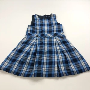 Lands End Youth Girls 7 School Uniform Jumper Dress Skirt Blue MINT - Picture 1 of 10