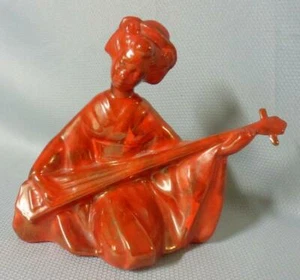 California Art Pottery Deco Japanese Lute Player Figurine - Picture 1 of 7