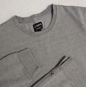 NEU Cuts Clothing Herren 2XL Hyperloop Pullover Split Hem Sweatshirt hellgrau - Bild 1 von 9