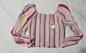 Celsea & Violet Girls Size XL (16) Long Sleeve Multi Color smocked blouse/FM1 - Picture 1 of 3