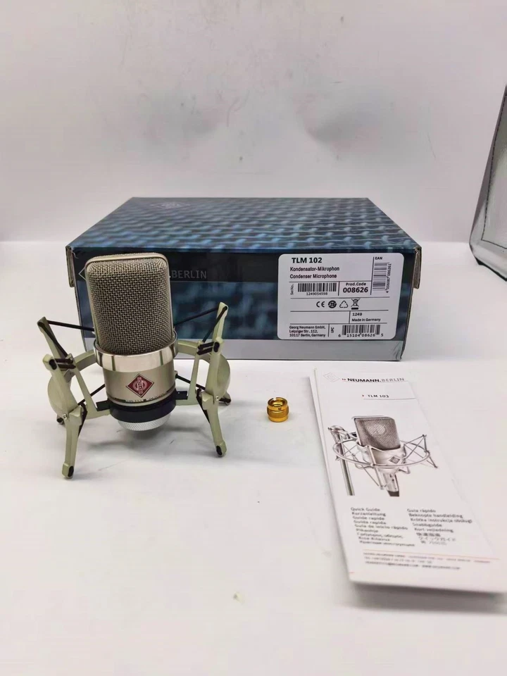 Серебряный TLM 102 большой диафрагмы конденсаторный микрофон студийный набор с амортизатором - Изображение 1 из 4