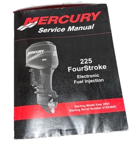 Manual de servicio fueraborda Mercury 225 EFI 2003 usado fabricante de equipos originales 4 tiempos PN: 90-8M004791 - Imagen 1 de 2