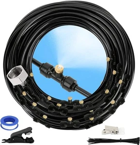 Misting Cooling System, DIY 33FT(10M) Misting Line +10 Brass Mist Nozzles+ a ... - Picture 1 of 6