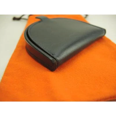 Mini billetera Hermes azul índigo y borgoña caja cuero de becerro con bolsa de almacenamiento Foto 1 de 4