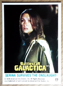 1978 Battlestar Galactica U.K Edition Card 23 SERINA SURVIVES THE ONSLAUGHT - Picture 1 of 3