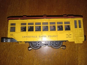 Carro de tránsito rápido motorizado Lionel O Lionelville #60 tren sin probar - Imagen 1 de 22